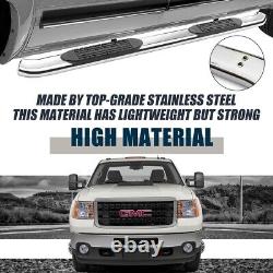 4 Chrome Curved Nerf Bars Side Steps For 1999-2018 Chevy Silverado Extended Cab