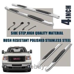 4 Chrome Curved Nerf Bars Side Steps For 1999-2018 Chevy Silverado Extended Cab