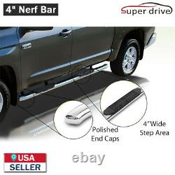 4 Chrome Curved Nerf Bars Side Steps For 2005-2022 Toyota Tacoma Double Cab