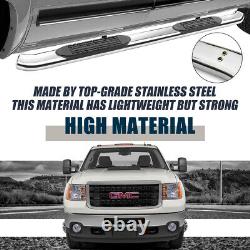 4 Chrome Curved Nerf Bars Side Steps For 2007-2021 Toyota Tundra Crew Max Cab