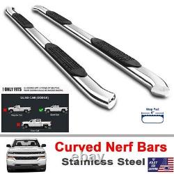 4 Chrome Curved Nerf Side Steps Bars For 2003-2009 Dodge Ram 2500 3500 Quad Cab