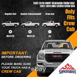 4 Curved Chrome Nerf Bars Side Steps For 2007-2018 Chevy Silverado Crew Cab