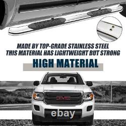 4 Curved Side Step Bars For 2000-2018 Chevy Silverado 1500 2500 3500HD Crew Cab