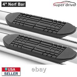 4 Oval Curved Chrome Side Step Nerf Bars For 2019-2022 GMC Sierra 1500 Crew Cab