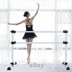 4' Portable Double Freestanding Ballet Barre Stretch Dance Bar Height Adjustable