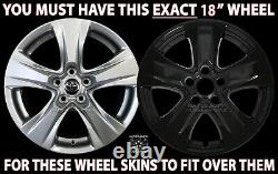 4 fit Toyota Highlander 2020-2022 Black 18 Wheel Skins Hub Caps Rim Skin Covers