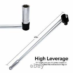 40 Long Handle PRO Automotive Lug Nut Remover Tool with 3/4 Drive Breaker Bar