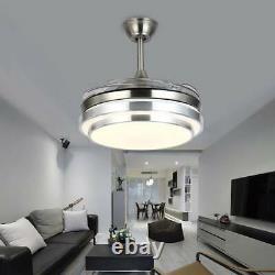 42 Invisible Fan Chandelier Light Lamp LED Fan Ceiling Remote Control Modern