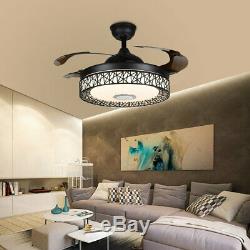 42 Invisible LED Ceiling Fan Light Remote Control Chandelier +Bluetooth Speaker