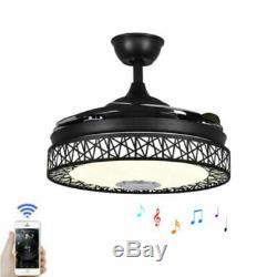 42 Invisible LED Ceiling Fan Light Remote Control Chandelier +Bluetooth Speaker