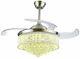 42 LED 36w Chandelier Crystal Living Room Invisible Ceiling Fan Light with Remote