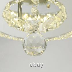 42 Silver Invisable Ceiling Fan Lamp Remote LED Crystal Lighting Chandelier