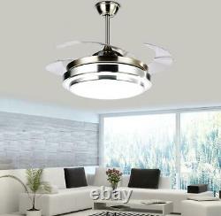 42Bluetooth Invisible Fan LED Lamp Ceiling Light Music Player Chandelier+Remote