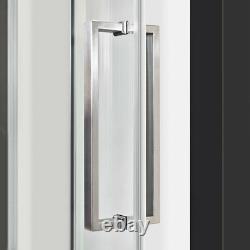 44-48Wx76H Semi-Frameless Sliding Shower Door ULTRA-B Brushed Nickel LessCare