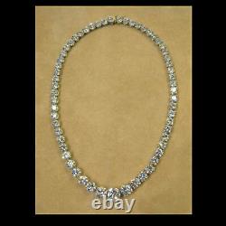 45 Ct Round Simulated Diamond Gold Plated 925 Silver Women 20 Tennis Necklace