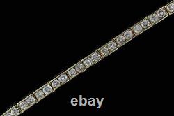 4Ct Round Real Moissanite Channel Tennis Bracelet 14K Yellow Gold Silver Plated