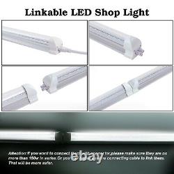 4FT 12 Pack LED Shop Light T8 Linkable Ceiling Tube Fixture 24W Daylight Clear