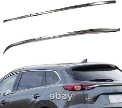 4Pcs Roof Side Rails Rack + Cross Bars for 2016- 2023 Mazda CX-9 CX9 Aluminum