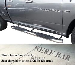 5 Chrome Bent Nerf Bar Side Steps For 2005-2023 Toyota Tacoma Double (Crew) Cab