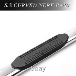5 Curved Chrome Side Steps Nerf Bars For 1999-2013 Chevy Silverado Standard Cab