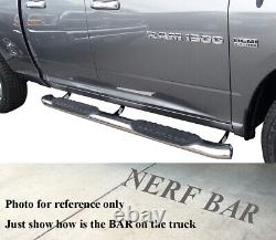 5 Oval Bent Chrome Nerf Bars Side Steps For 2007-2021 Toyota Tundra CrewMax Cab