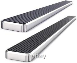 5 Running Board Side Steps Bars Silver For 19-25 Silverado Sierra 1500 Crew Cab