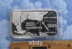 5 oz. LEWIS & CLARK NTM SILVER ART BAR. 999 SERIAL # EDGE #00882 BOX & COA