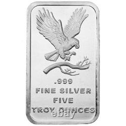 5 oz SilverTowne Eagle Silver Bar (New Lot of 10)