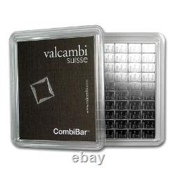 50 X 1 Gram. 999 Fine Silver Bullion Valcambi Combibar From New Sheet Of 100