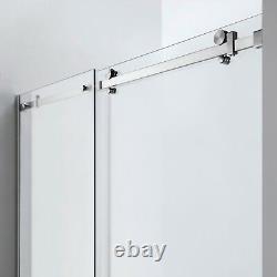 56-60Wx62H Semi-Frameless Sliding Bathtub Door ULTRA-B Brushed Nickel LessCare