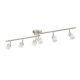 59865 Spence 6-Light Foldable Track Lighting, Brushed Nickel, Frosted Glass S