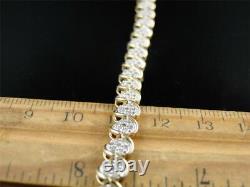 5Ct Round Cut Simulated Diamond Tennis Bracelet Yellow Gold Plated 925 Silver