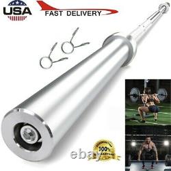 86 Chrome Straight Bar Olympic Barbell Weight lifting Bar Workout Gym 330 LBS