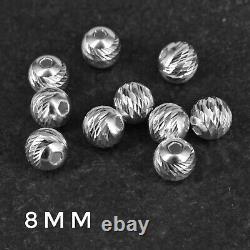 925 Sterling Silver BAR CUT BEADS round/ oval 2mm, 3mm, 4mm, 6mm, 8mm