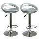 AMERIHOME BS2001SET Modern Sleek Silver Bar Stool, PK2