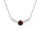 ANGARA Vintage Inspired Ruby and Diamond Curved Bar Pendant in Silver (4mm Ruby)