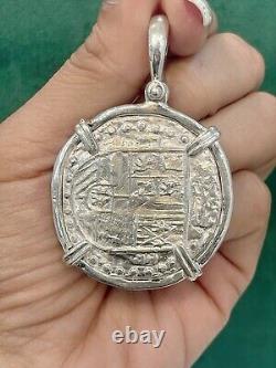 ATOCHA Solid Silver Coin Pendant Handmade From Atocha Silver Bar Large Size