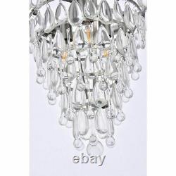 Antique Silver Crystal Chandelier Pendant Lighting Ceiling Fixture 3 Light 16
