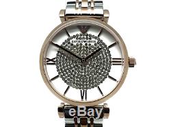 Armani Womens Ar1926 Gianni T-bar Rose Gold/silver Two Tone Watch, Coa, Rrp £349
