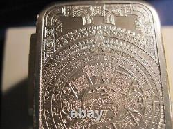 Aztec Calendar 5oz Silver Bar. 999 Fine Silver