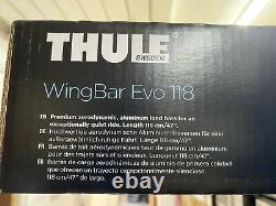 BRAND NEW Thule 711200 WingBar Evo 118 Roof Bars 2 Pack (Silver)