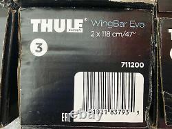 BRAND NEW Thule 711200 WingBar Evo 118 Roof Bars 2 Pack (Silver)