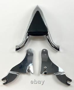 Backrest Sissy Bar Replacements Silver and Black Chrome NEW