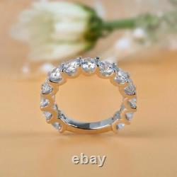 Bar Setting Sterling Silver Women's Band VVS1/D Engagement Ring Fine Jewelry