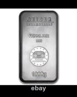 Brand New- 1 Kilogramm Silver Bar Geiger Mint (Security Line Series/1000 Gram)