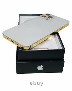 CUSTOM 24K Gold Plated Apple iPhone 12 Pro 512 GB Silver Unlocked CDMA GSM