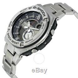 Casio G-Shock G-Steel WR 20Bar World Time Black Dial Silver Men Watch GST210D-1A