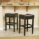 Chantal Backless Leather Counter and Bar Stool, Set of 2