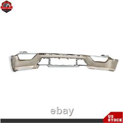 Chrome Front Bumper Face Bar Steel For 2021-2023 Ford F150 Witho Sensor Holes