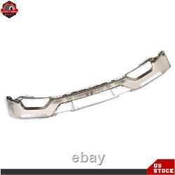 Chrome Front Bumper Face Bar Steel For 2021-2023 Ford F150 Witho Sensor Holes